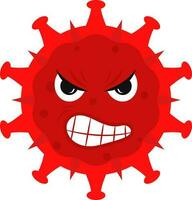 boos virus mascotte rood icoon of symbool. vector