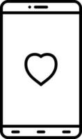 vlak stijl hart symbool binnen smartphone icoon. vector