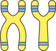 X en y chromosoom icoon in geel en blauw kleur. vector