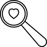 geïsoleerd zoeken hart icoon in lijn kunst. vector