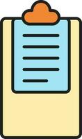papier klembord icoon in blauw en oranje kleur. vector