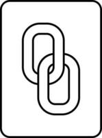 koppeling symbool plein icoon in zwart lijn kunst. vector