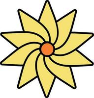 geïsoleerd geel bloem icoon in vlak stijl. vector