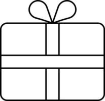 zwart lijn kunst illustratie van geschenk doos icoon. vector