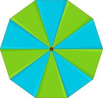 top visie van paraplu groen en blauw element. vector