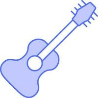 geïsoleerd gitaar icoon in blauw en wit kleur. vector