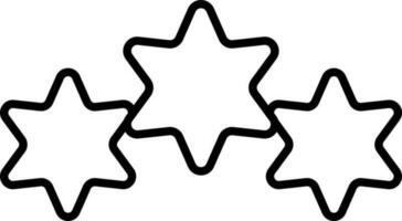 drie ster icoon in zwart lijn kunst. vector