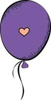 hart symbool ballon tekening icoon in Purper en perzik kleur. vector