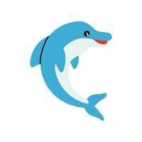 vector illustratie schattig tekenfilm dolfijn jumping uit van de zee.