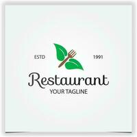 vork veganistisch restaurant logo premie elegant sjabloon vector eps 10