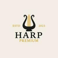 creatief harp logo ontwerp concept illustratie idee vector