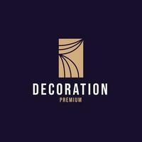 creatief gordijn logo gebouw decoratie vector ontwerp concept illustratie idee