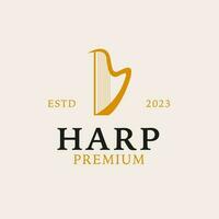 creatief harp logo ontwerp concept illustratie idee vector