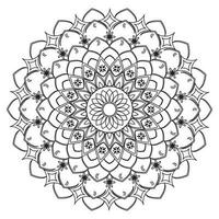 circulaire patroon bloem van mandala ontwerp met hand- getrokken. uniek ontwerp met bloemblad bloem. vector mandala bloemen patronen met zwart en wit achtergrond.
