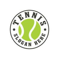 tennis sport tennis club logo, groen stempel, insigne, tennis bal club embleem ontwerp sjabloon Aan wit achtergrond. vector
