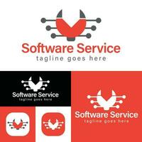 gemakkelijk software onderhoud logo. creatief concept, programmatuur verwant. minimalistisch vector illustratie. modern logo.