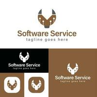 gemakkelijk software onderhoud logo. creatief concept, programmatuur verwant. minimalistisch vector illustratie. modern logo.