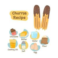 churros illustratie recept concept vector