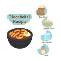 tteokbokii illustratie recept concept vector