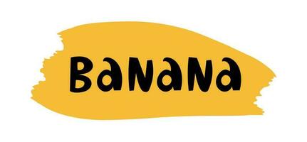 banaan belettering Aan geel vlek vector