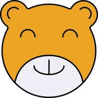 geel en wit kleur teddy beer gezicht icoon. vector
