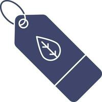 eco label icoon in blauw en wit kleur. vector