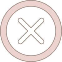 kruis icoon of symbool in roze en wit kleur. vector