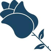 illustratie van roos bloem icoon in blauw kleur. vector