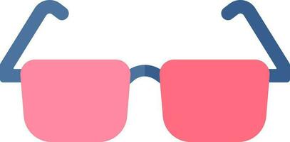 zonnebril icoon in roze en blauw kleur. vector