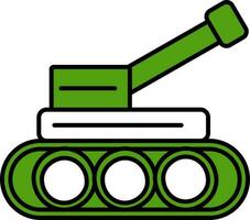 tank icoon in groen en wit kleur. vector