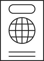 paspoort icoon in zwart schets. vector