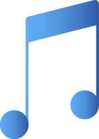 muziek- of lied icoon in blauw kleur. vector