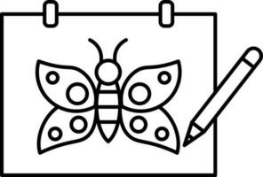 creëren vlinder van potlood icoon in dun lijn kunst. vector