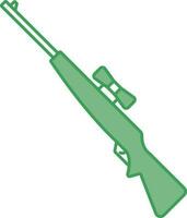 scherpschutter geweer- icoon in groen en wit kleur. vector