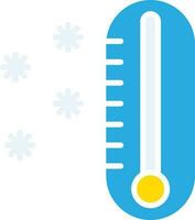 blauw en wit verkoudheid thermometer icoon of symbool. vector