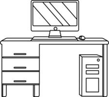 beroerte stijl geïsoleerd computer bureau icoon. vector