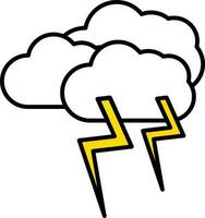 illustratie van wolk storm icoon in geel en wit kleur. vector