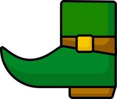 elf van Ierse folklore schoen vlak icoon in groen kleur. vector