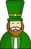tekenfilm elf van Ierse folklore Mens karakter icoon in vlak stijl. vector