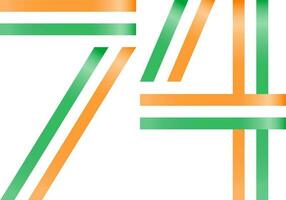 zeventig vier jaren van republiek dag, Indisch nationaal vlag driekleuren icoon in vlak stijl. vector