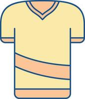 strip ontwerp t-shirt oranje en geel icoon. vector