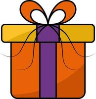 geïsoleerd rood en oranje geschenk doos icoon in vlak stijl. vector