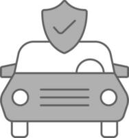 controleren auto veiligheid of verzekering icoon in wit en grijs kleur. vector