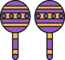 maracas icoon in Purper en oranje kleur. vector