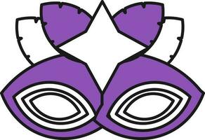 carnaval masker icoon in Purper en wit kleur. vector