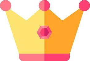 kroon icoon in roze en geel kleur. vector