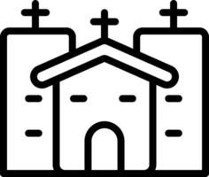 kerk icoon in zwart lijn kunst. vector