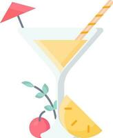 geïsoleerd martini glas met oranje plak icoon in vlak stijl. vector