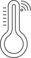 thermometer icoon in zwart lijn kunst. vector