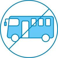 Nee bus icoon of symbool in blauw en wit kleur. vector